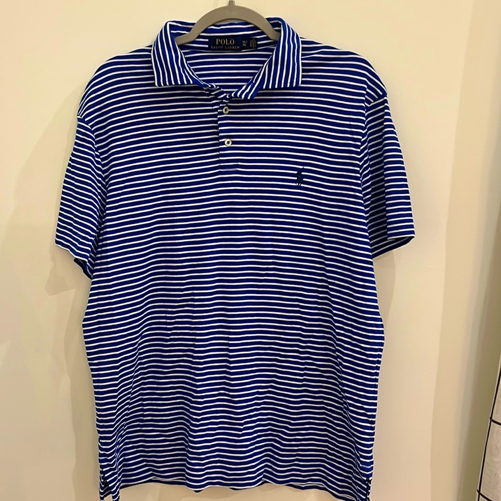 Polo Ralph Lauren men’s blue striped polo xl